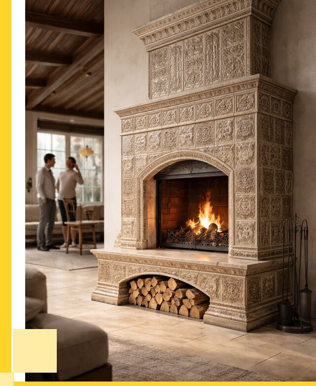 Купить изразцовый камин в Спасске-Дальнем от 258675 р. | ЭриданСпс