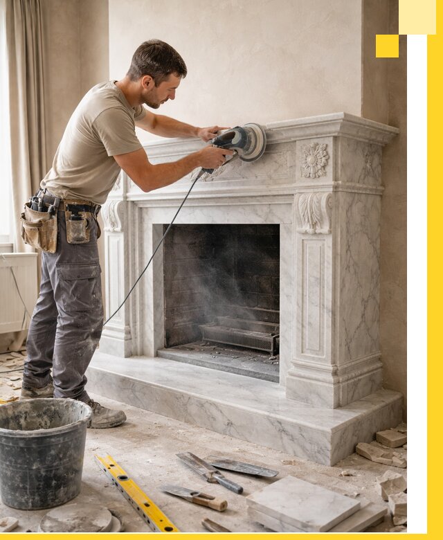 Изготовление и установка мраморных каминов в Спасске-Дальнем под ключ