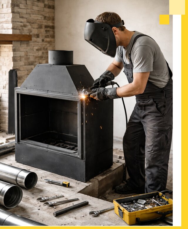 Продажа и установка металлических каминов в Спасске-Дальнем под ключ