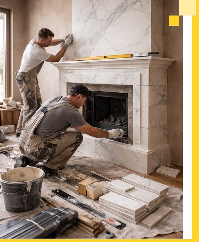 Отделка каминов в Спасске-Дальнем качественные облицовочные работы