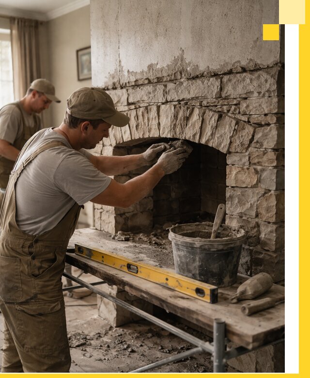 Изготовление каминов под ключ в Спасске-Дальнем, монтаж и отделка