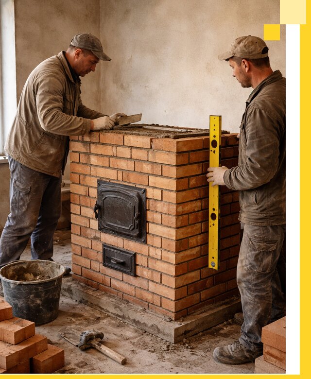 Отопительные печи под ключ в Спасске-Дальнем, установка и сборка