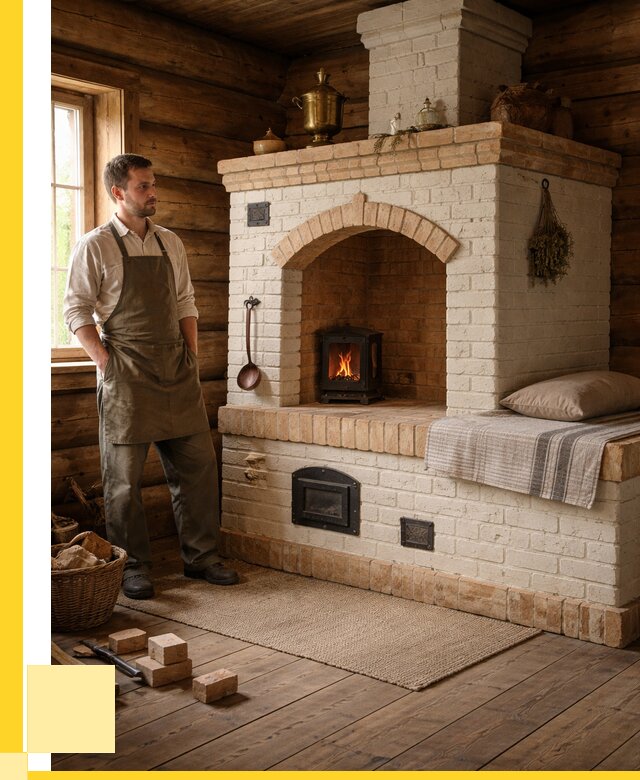 Русские печи с лежанкой под ключ в Спасске-Дальнем от 155205 р. ЭриданСпс