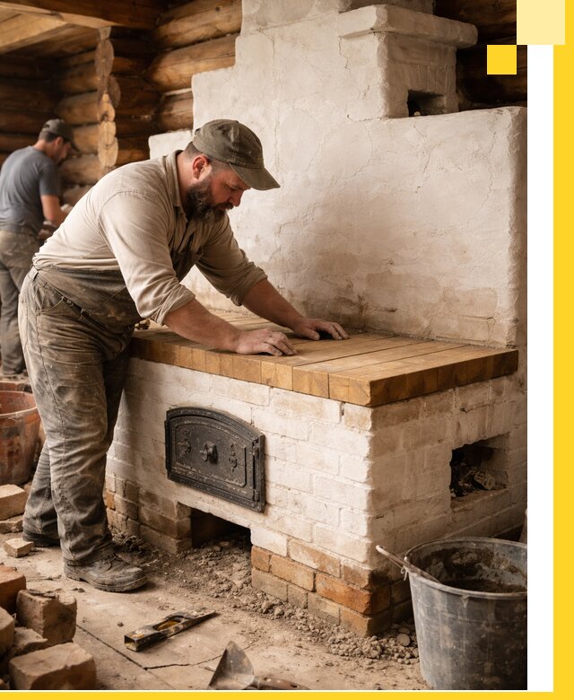 Проектирование и установка русской печи с лежанкой в Спасске-Дальнем