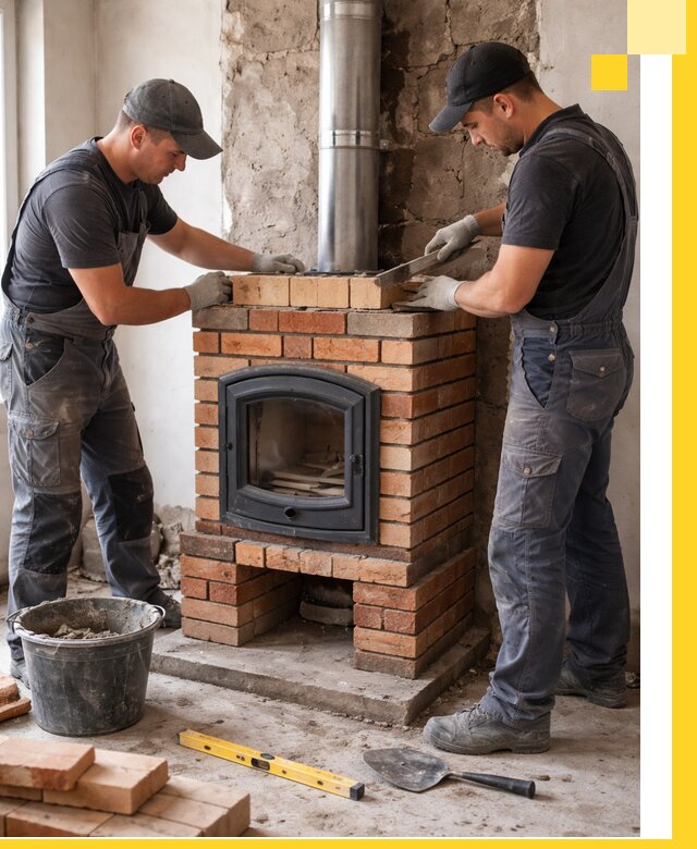 Монтаж печи камина под ключ в Спасске-Дальнем с гарантией и пусконаладкой