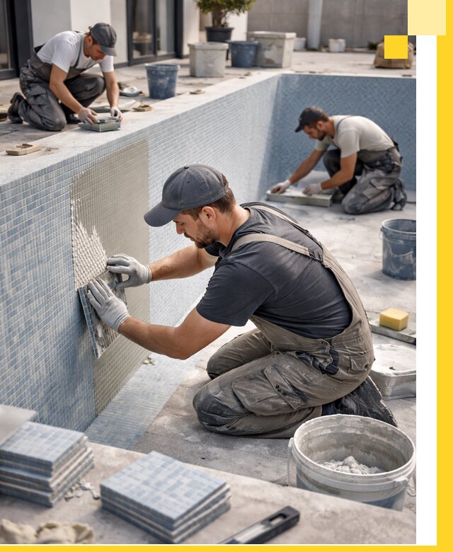 Облицовка бассейнов в Спасске-Дальнем плитка мозаика гидроизоляция