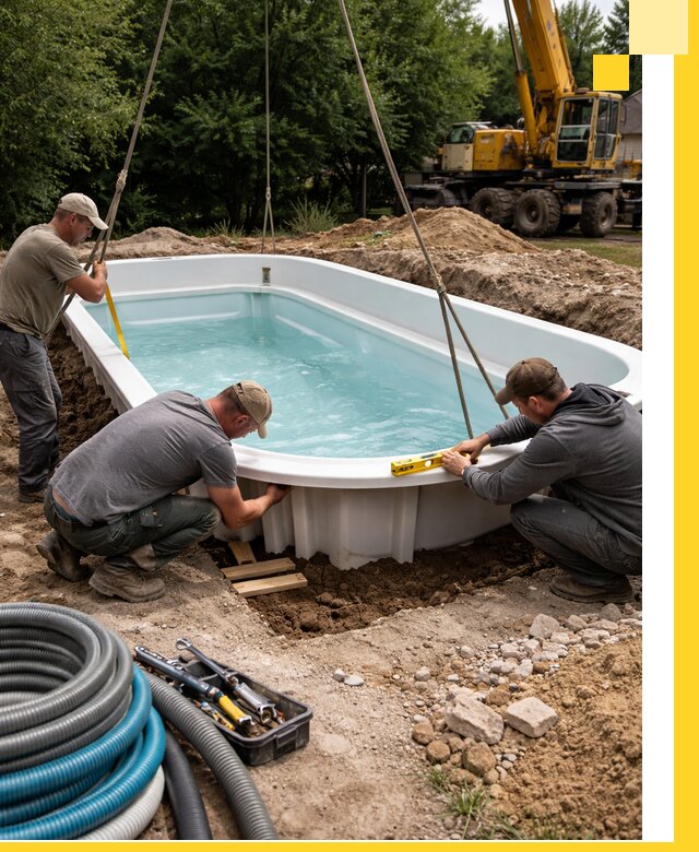 Установка и монтаж композитных бассейнов под ключ в Спасске-Дальнем