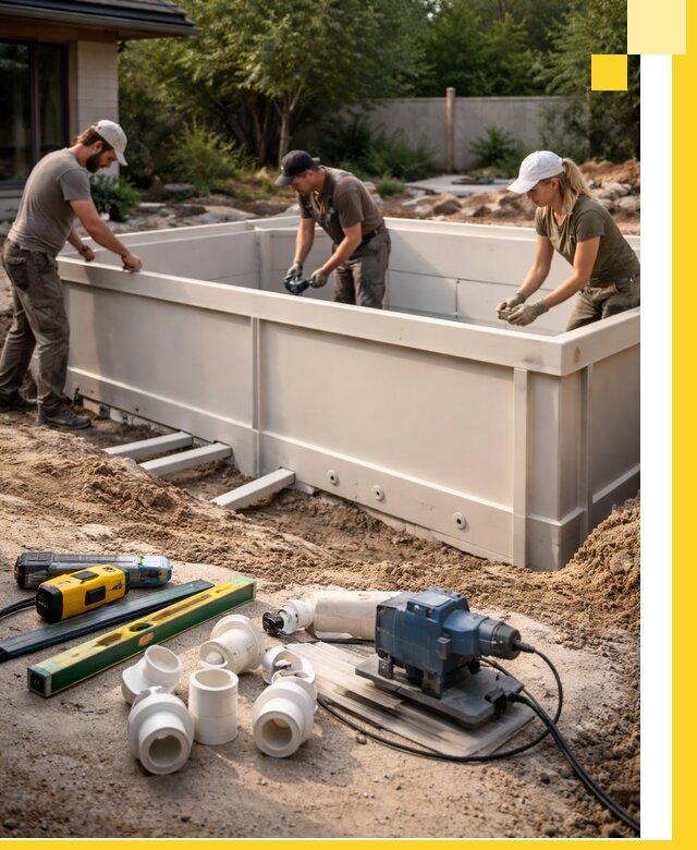 Установка полипропиленовых бассейнов под ключ в Спасске-Дальнем