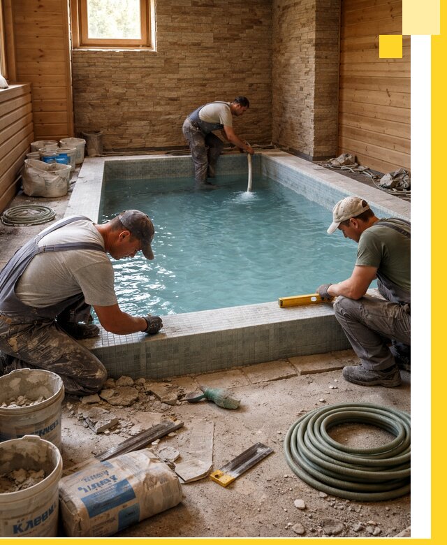 Проектирование и строительство бассейнов для бани в Спасске-Дальнем