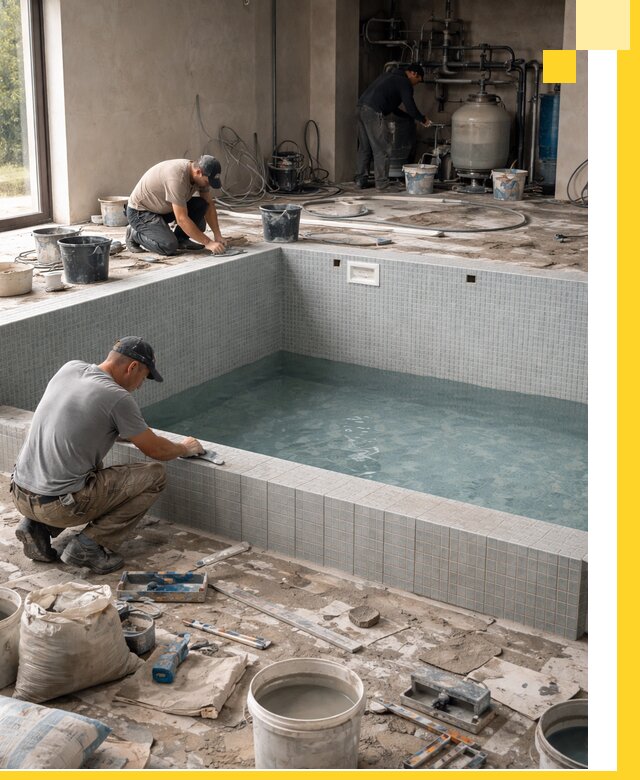 Строительство и монтаж бассейнов в помещении в Спасске-Дальнем