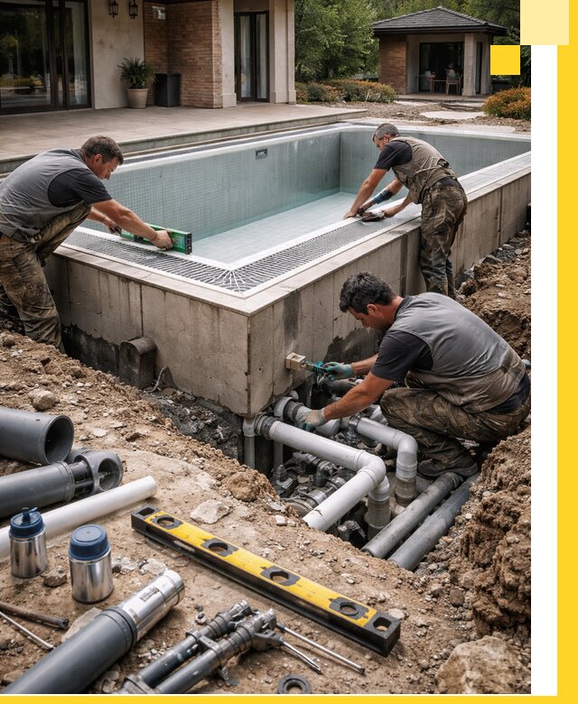 Строительство переливных бассейнов в Спасске-Дальнем под ключ