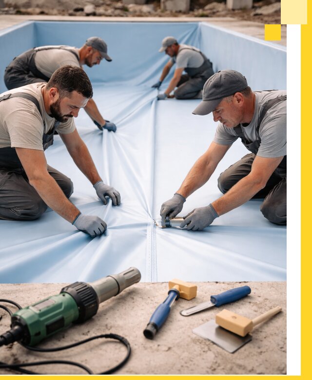 ПВХ пленка для бассейнов с монтажом и гарантией в Спасске-Дальнем