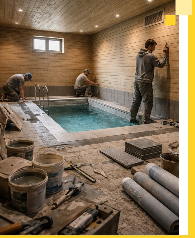 Строительство бани с бассейном и сауной под ключ в Спасске-Дальнем