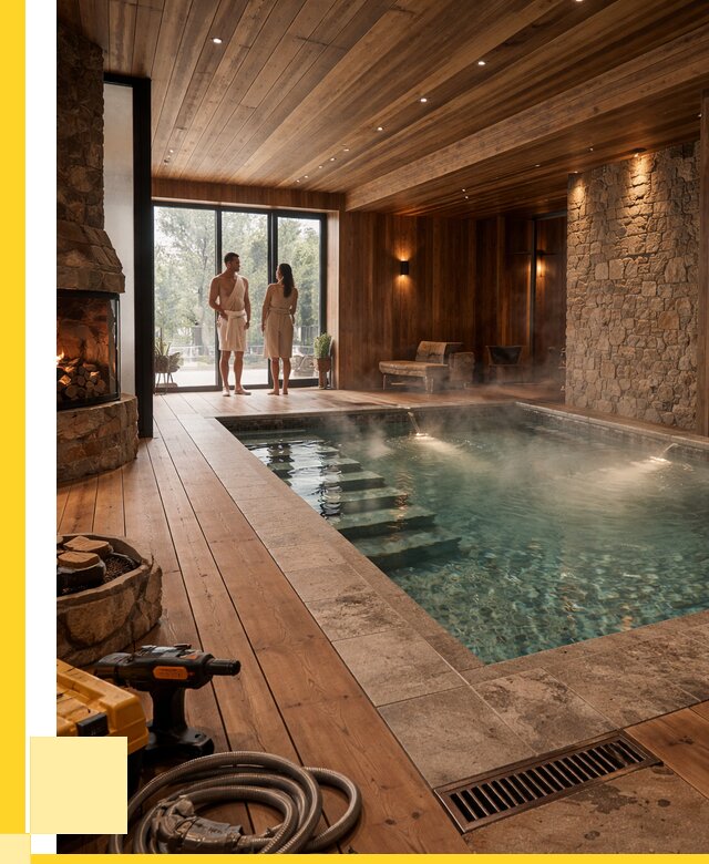 Проекты бань с бассейном под ключ в Спасске-Дальнем от 77603 р., ЭриданСпс