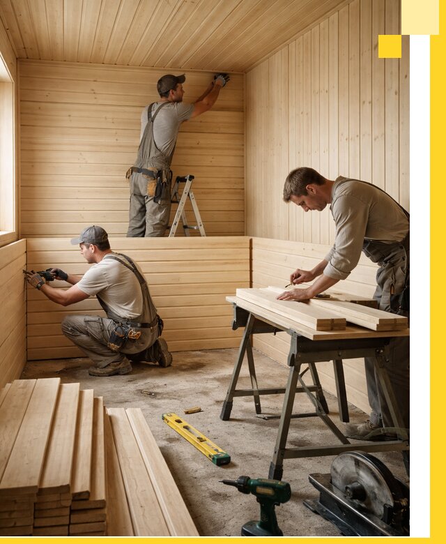 Обшивка саун в Спасске-Дальнем из натуральной древесины под ключ