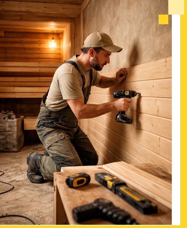 Профессиональная внутренняя отделка бани в Спасске-Дальнем под ключ