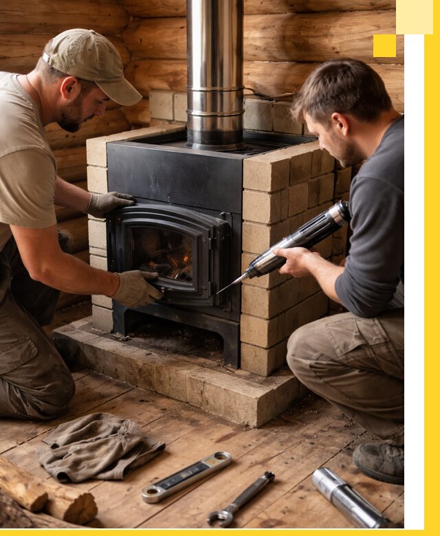 Монтаж и установка печи в бане под ключ с гарантией в Спасске-Дальнем