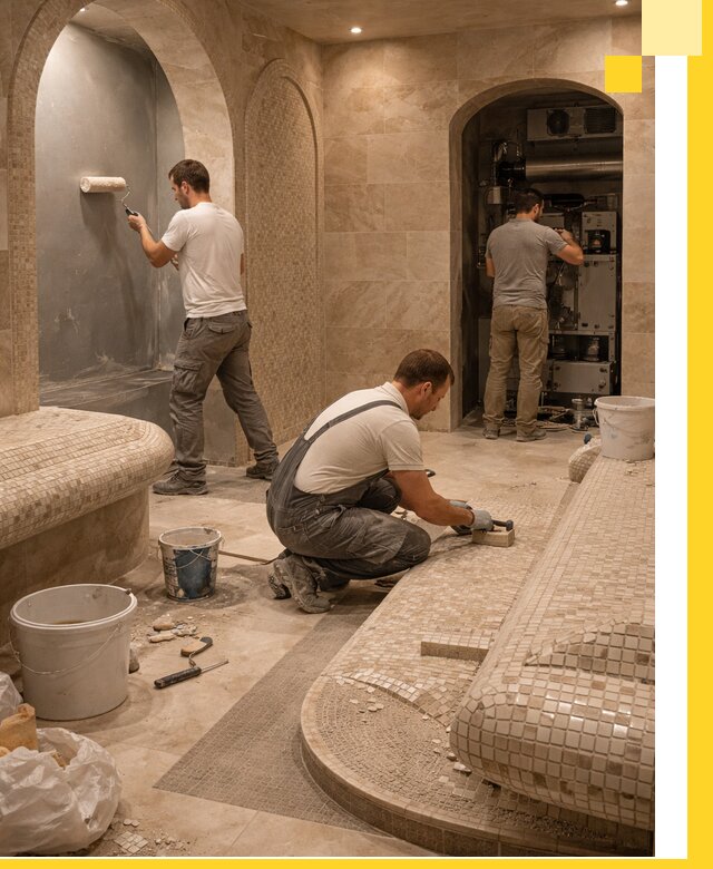 Строительство бани с хамамом и бассейном под ключ в Спасске-Дальнем