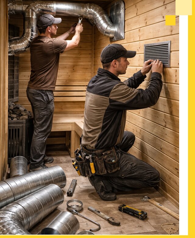 Проектирование и монтаж вентиляции бани в Спасске-Дальнем под ключ