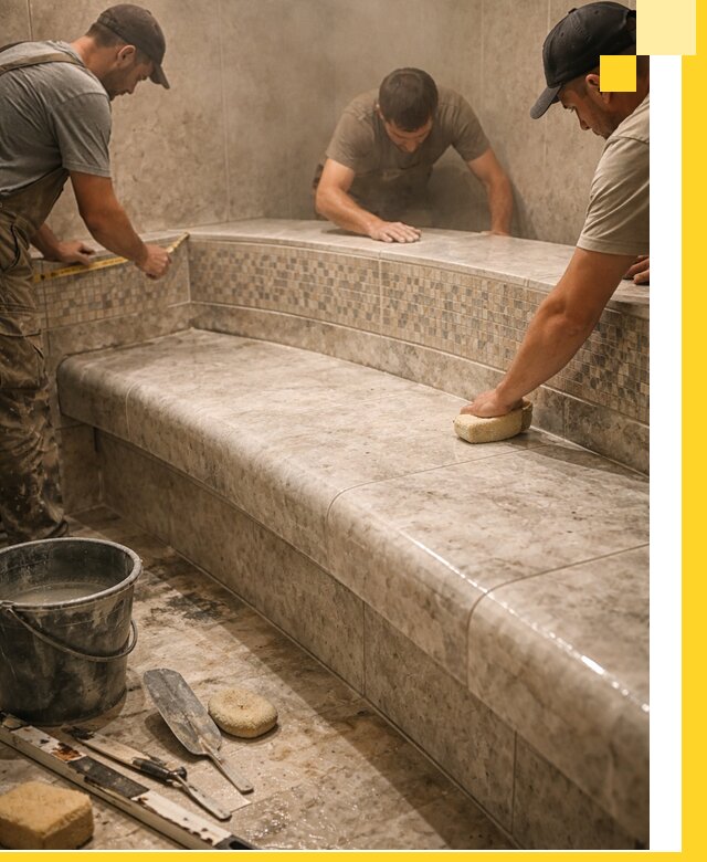 Изготовление и установка сидений для хамама в Спасске-Дальнем