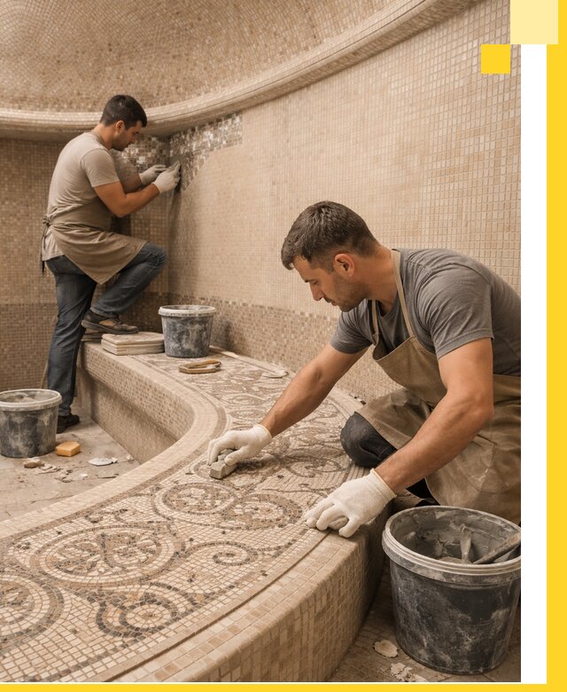 Плитка для хамама в Спасске-Дальнем, укладка, подбор и поставка