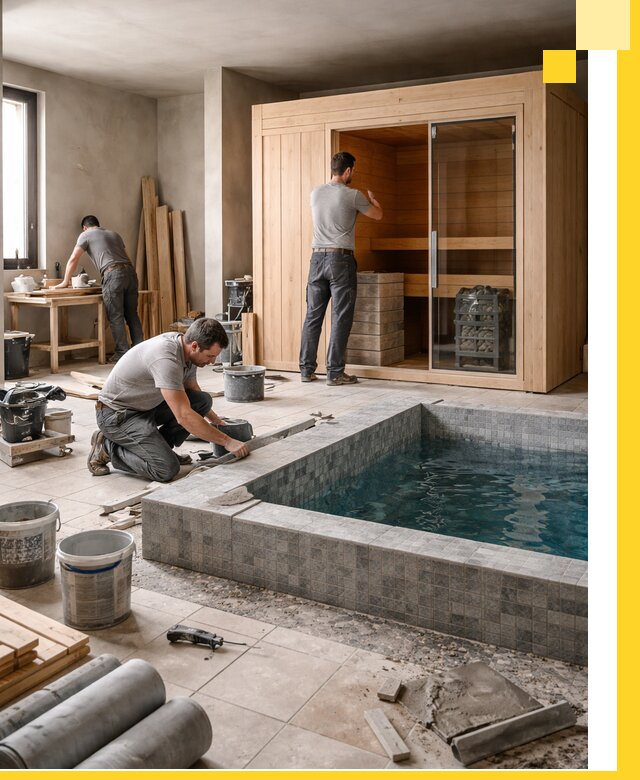 SPA зоны под ключ с бассейном сауной и печью в Спасске-Дальнем